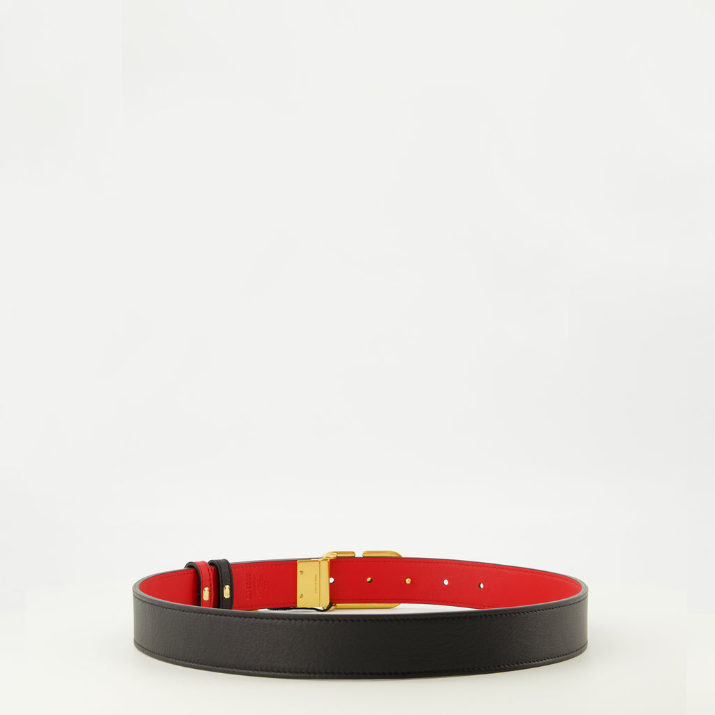 Ceintures Ceinture réversible noir et rouge 30 mm Valentino Garavani Noir Femme