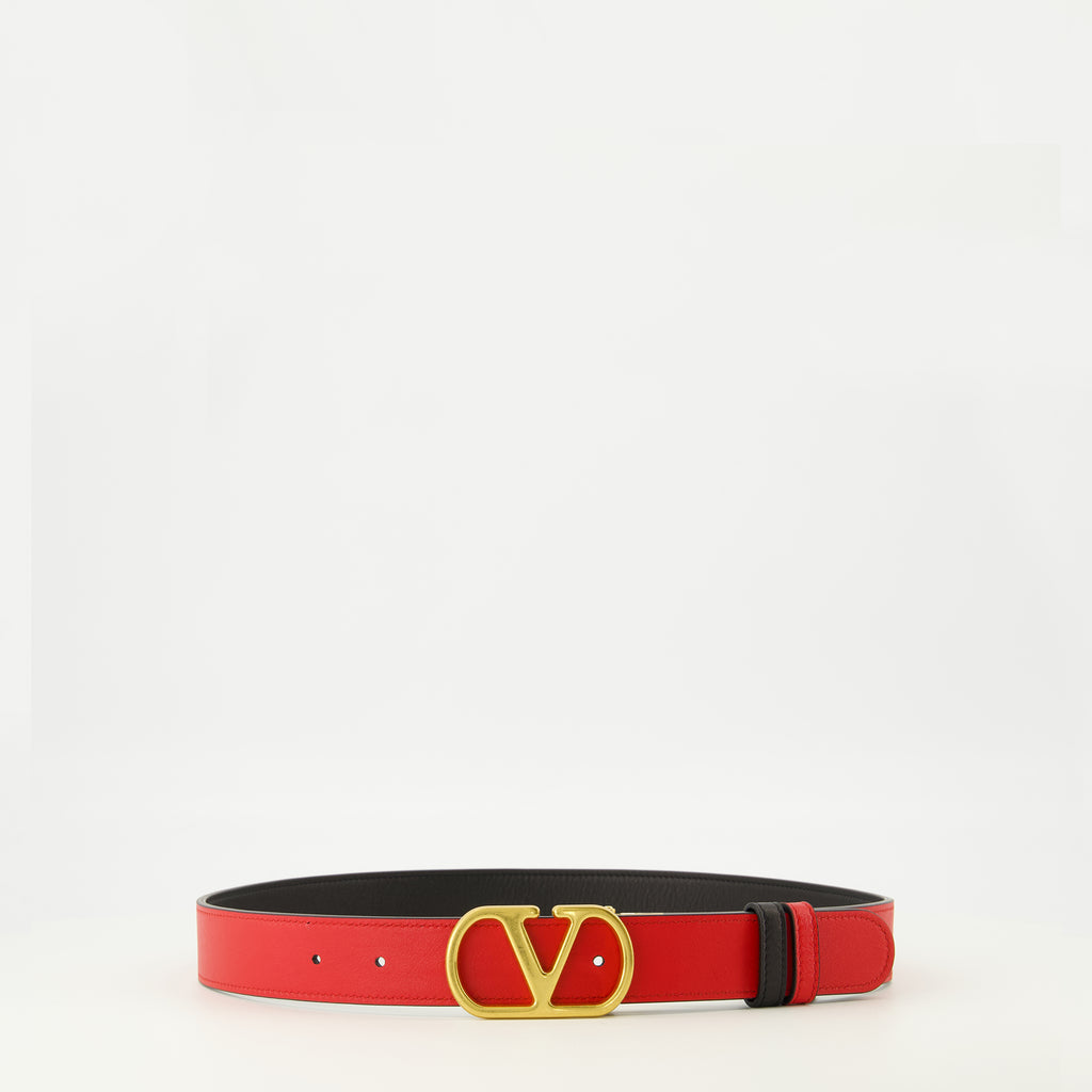 Ceintures Ceinture réversible noir et rouge 30 mm Valentino Garavani Noir Femme