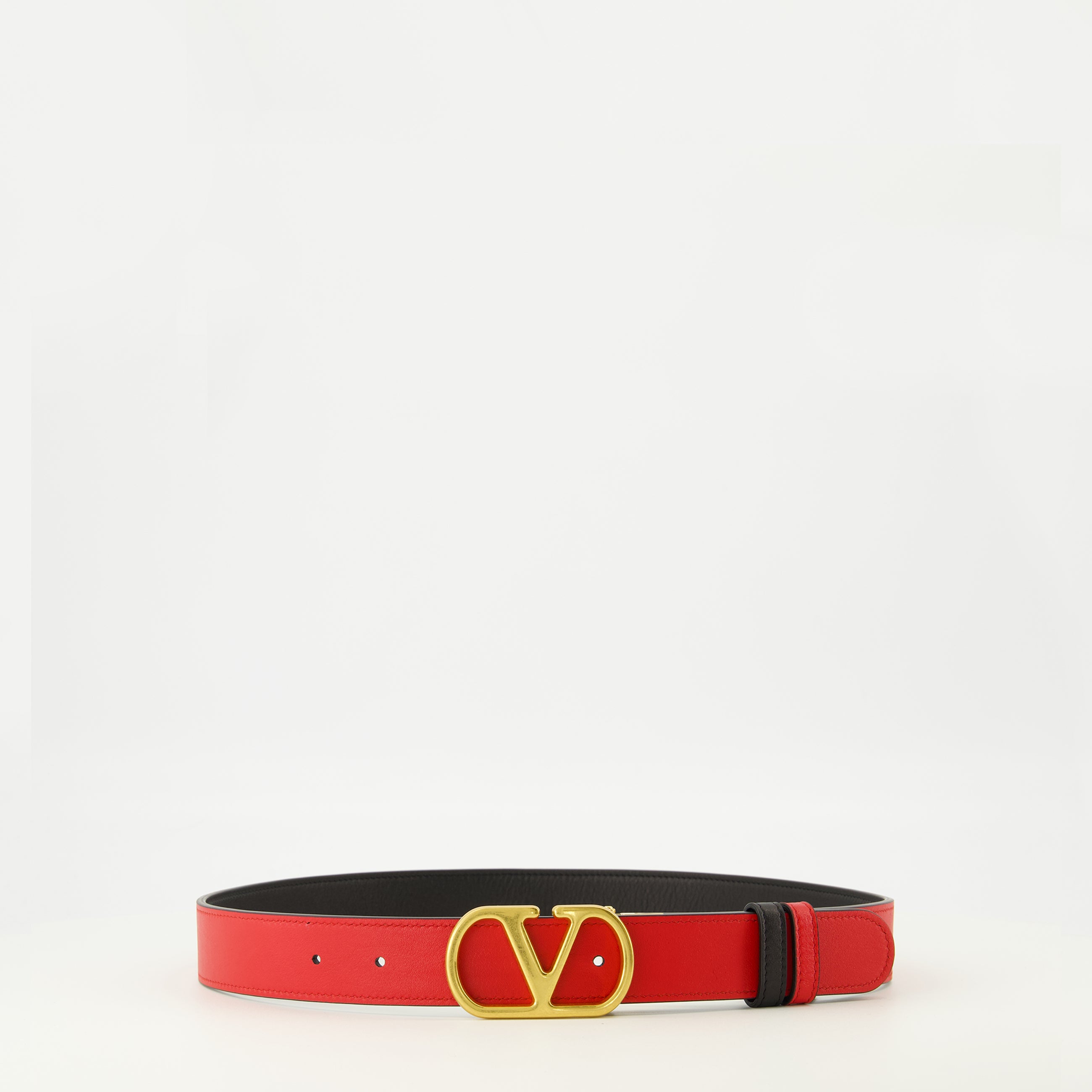 Ceintures Ceinture réversible noir et rouge 30 mm Valentino Garavani Noir Femme