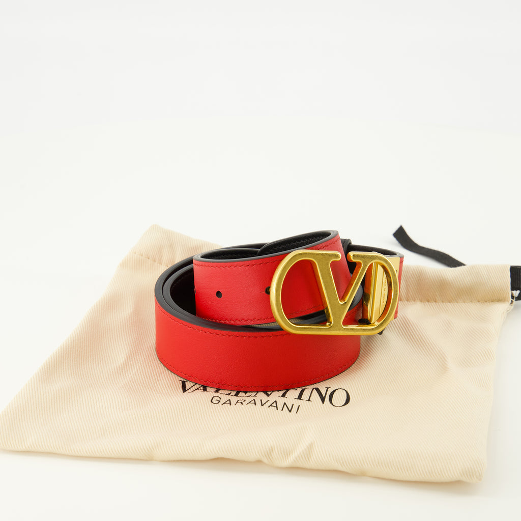 Ceintures Ceinture réversible noir et rouge 30 mm Valentino Garavani Noir Femme