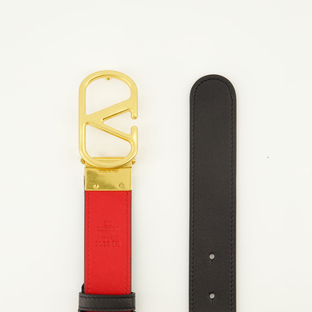 Ceintures Ceinture réversible noir et rouge 30 mm Valentino Garavani Noir Femme