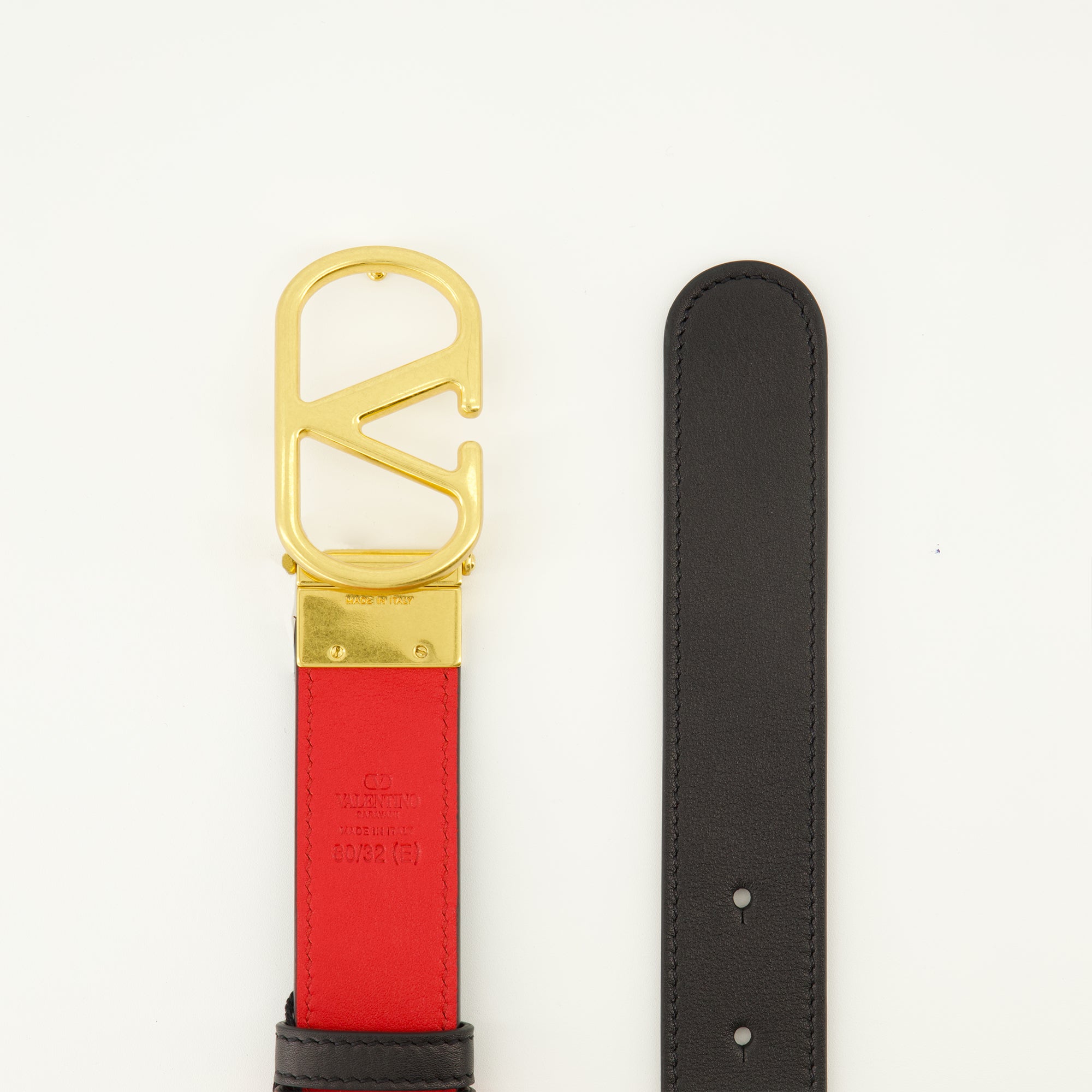 Ceintures Ceinture réversible noir et rouge 30 mm Valentino Garavani Noir Femme