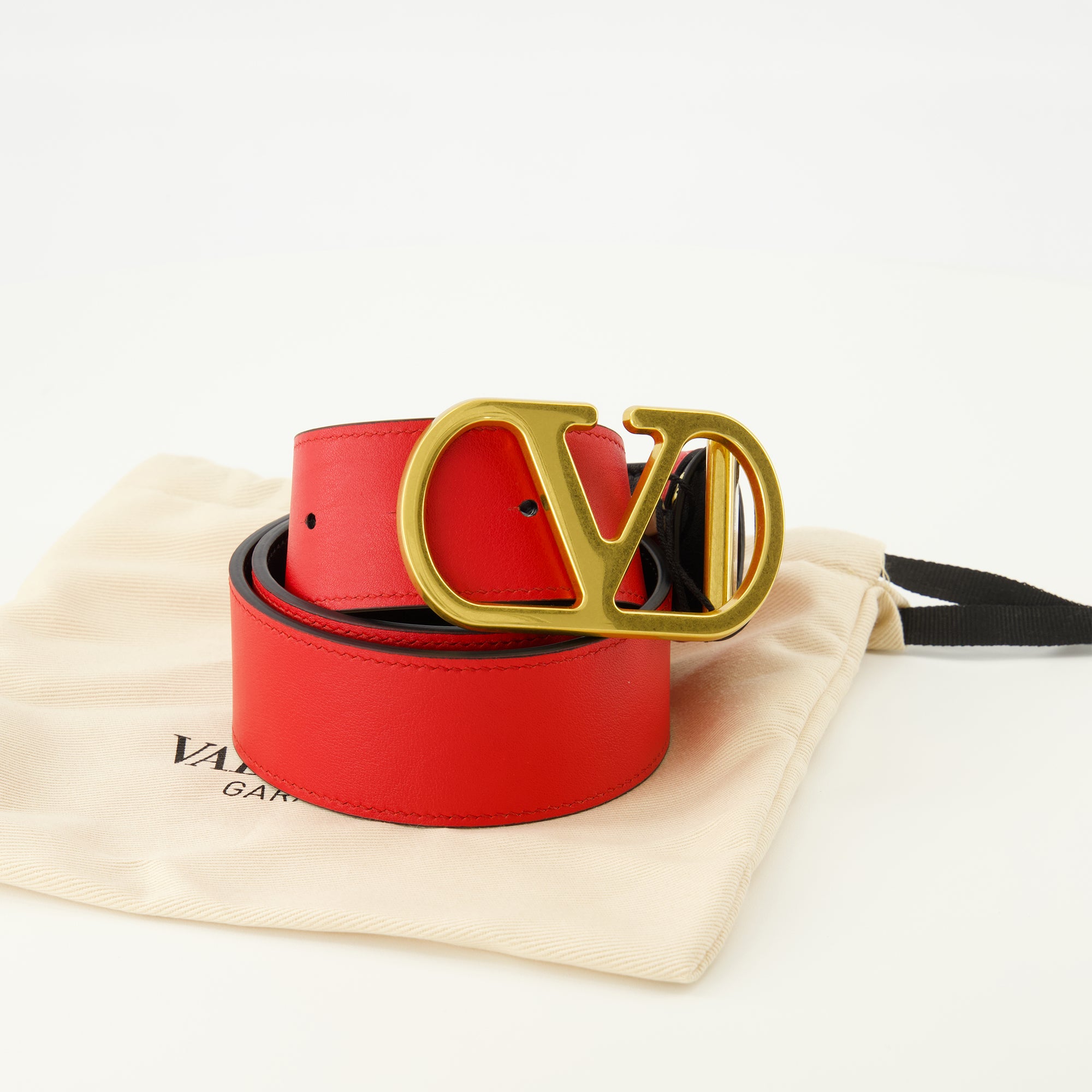 Ceintures Ceinture réversible noir et rouge 40 mm Valentino Garavani Noir Femme