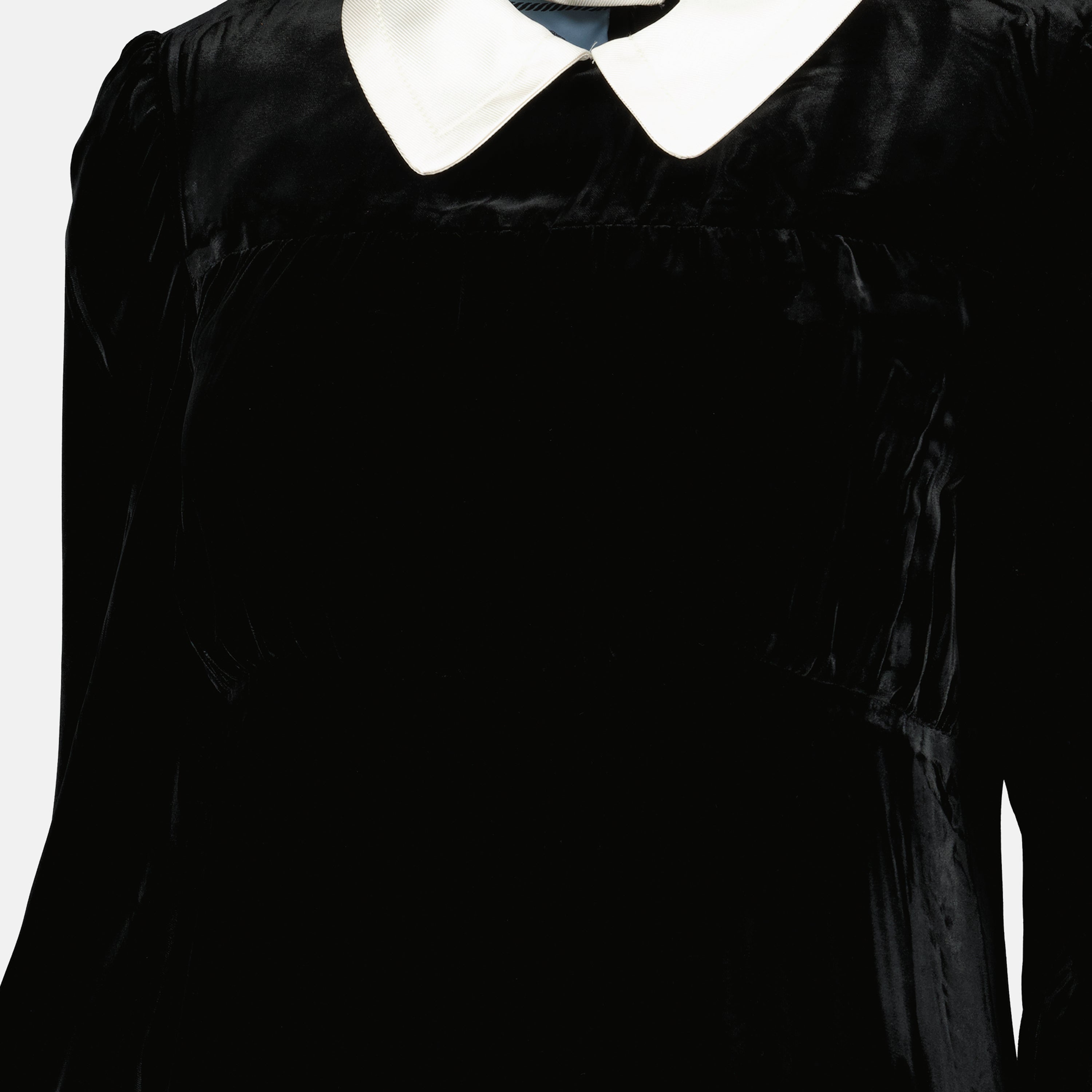 Robes Vestido de Veludo Preto Prada Noir Femme