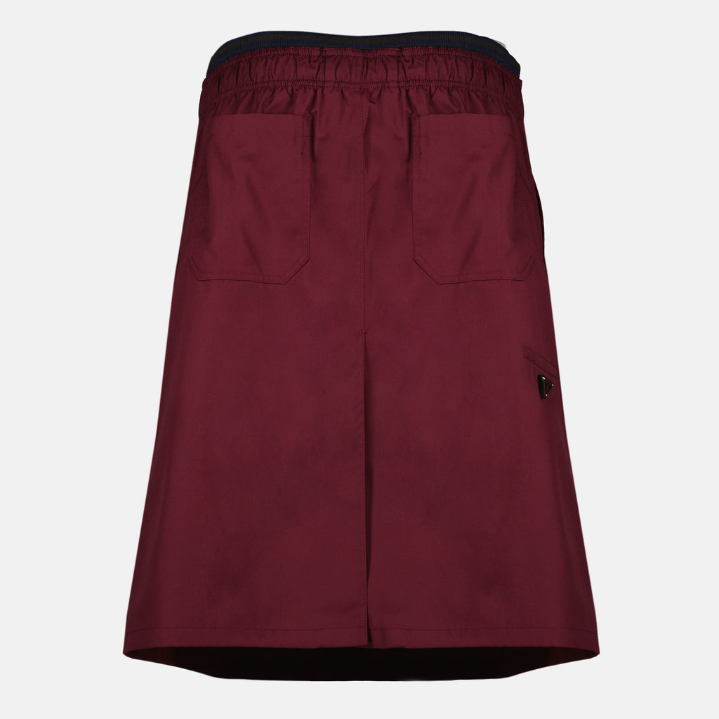 Jupes Jupe midi bordeaux en popeline Prada Bordeaux Femme