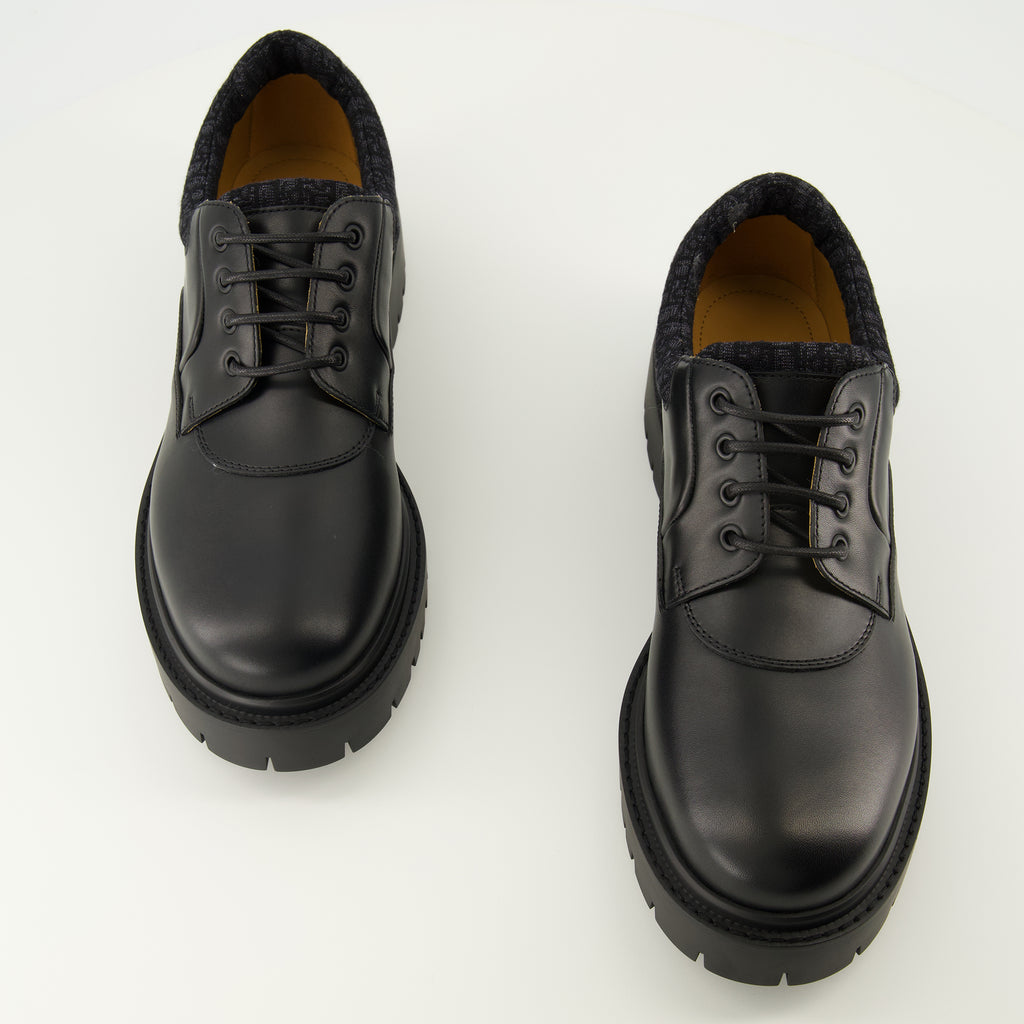 Image of the black Derby Explorer III by Dior for Men - Spring-Summer 2026 - Top view of the shoe pair