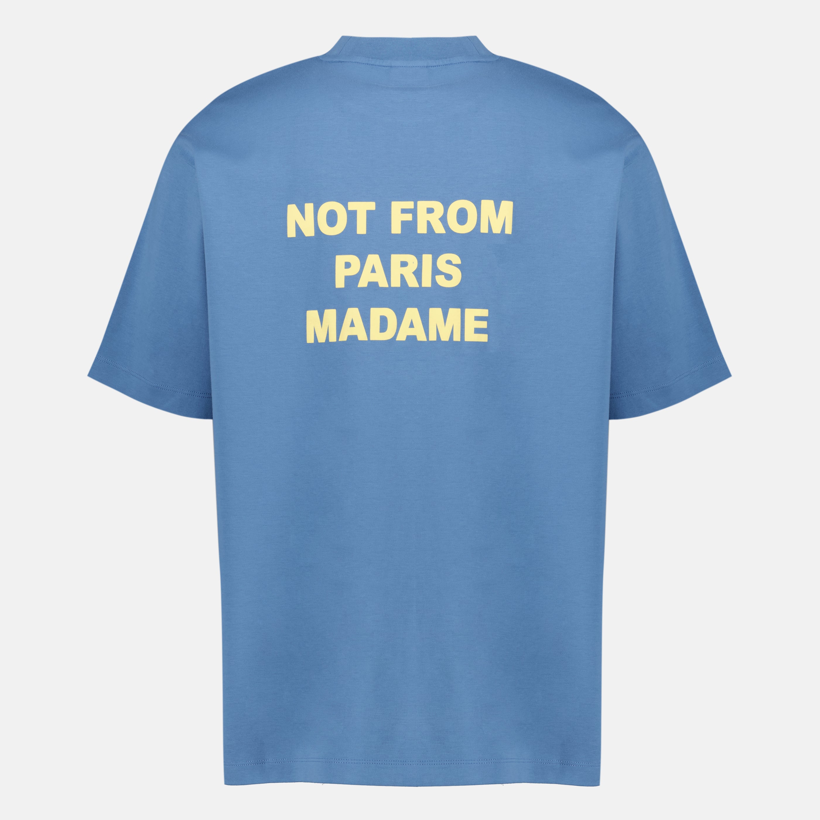 Image de l'article T-shirt bleu slogan de la marque Drole De Monsieur pour Homme - Saison Printemps-Été 2026 - Vue de Dos