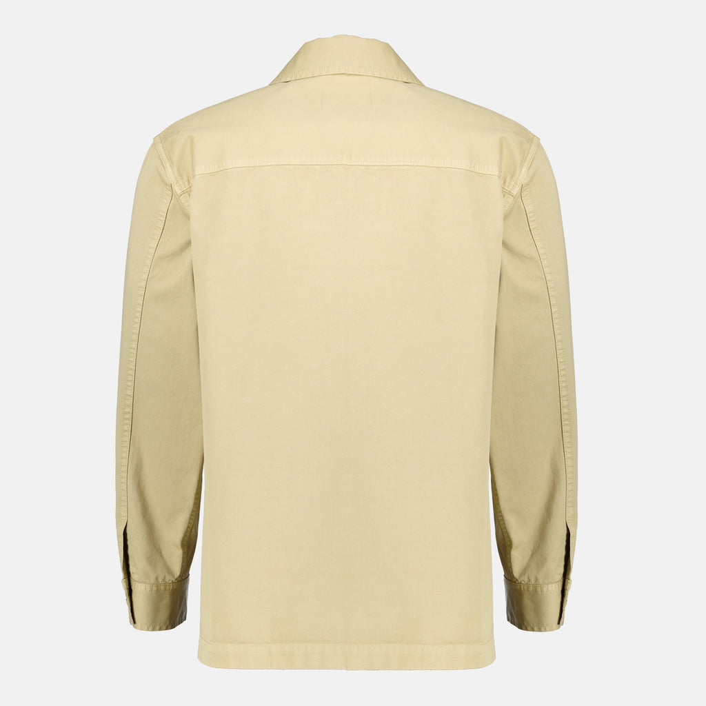 Immagine della camicia overshirt in cotone beige del marchio Saint Laurent per Uomo - Stagione Primavera-Estate 2026 - Vista Posteriore