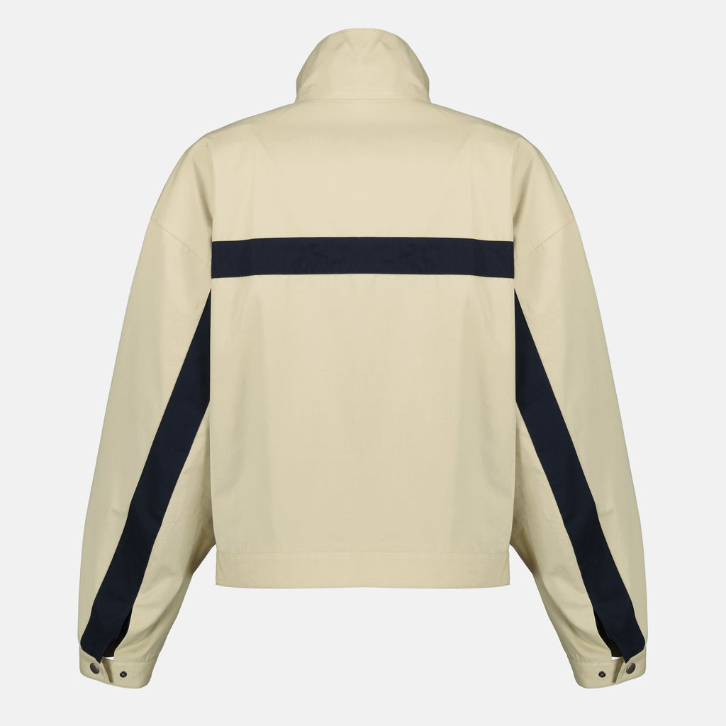 Imagen de la chaqueta de algodón beige de Saint Laurent para Mujer - Temporada Primavera-Verano 2026 - Vista Trasera