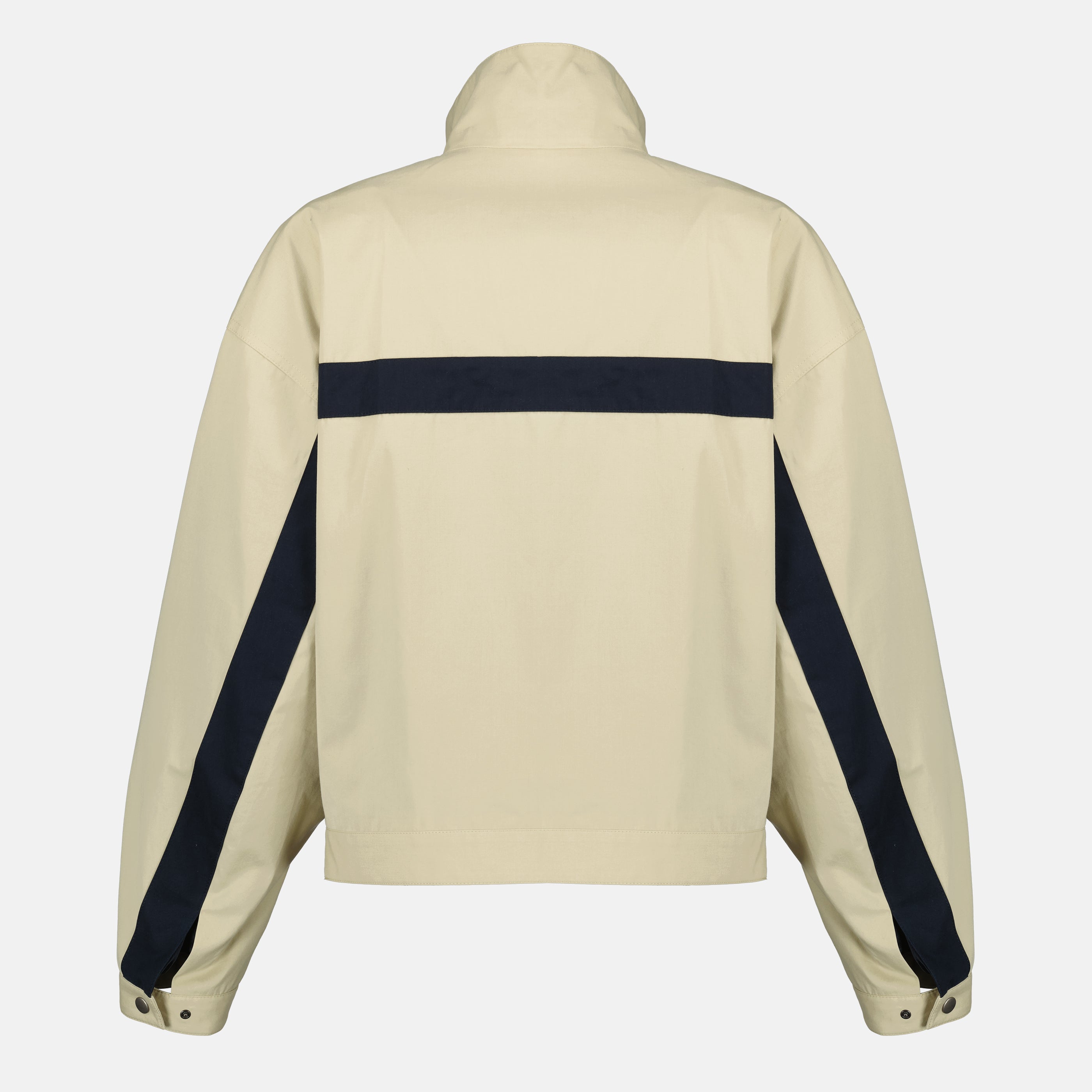 Imagen de la chaqueta de algodón beige de Saint Laurent para Mujer - Temporada Primavera-Verano 2026 - Vista Trasera
