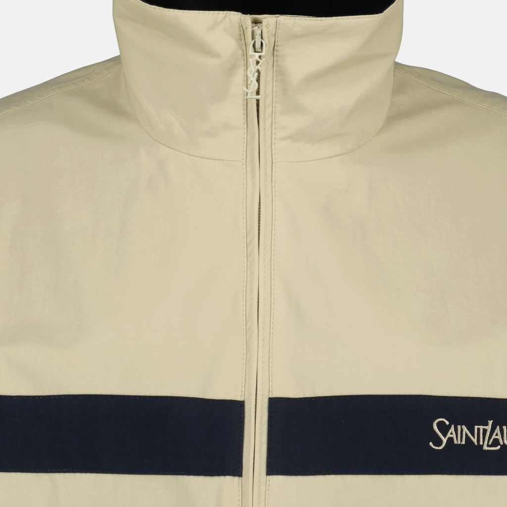 Imagen de la chaqueta de algodón beige de Saint Laurent para Mujer - Temporada Primavera-Verano 2026 - Vista Detallada_2