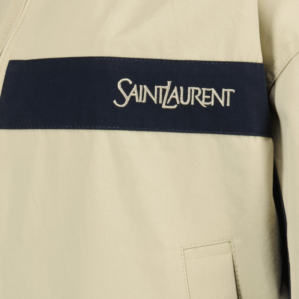 Imagen de la chaqueta de algodón beige de Saint Laurent para Mujer - Temporada Primavera-Verano 2026 - Vista Detallada_1