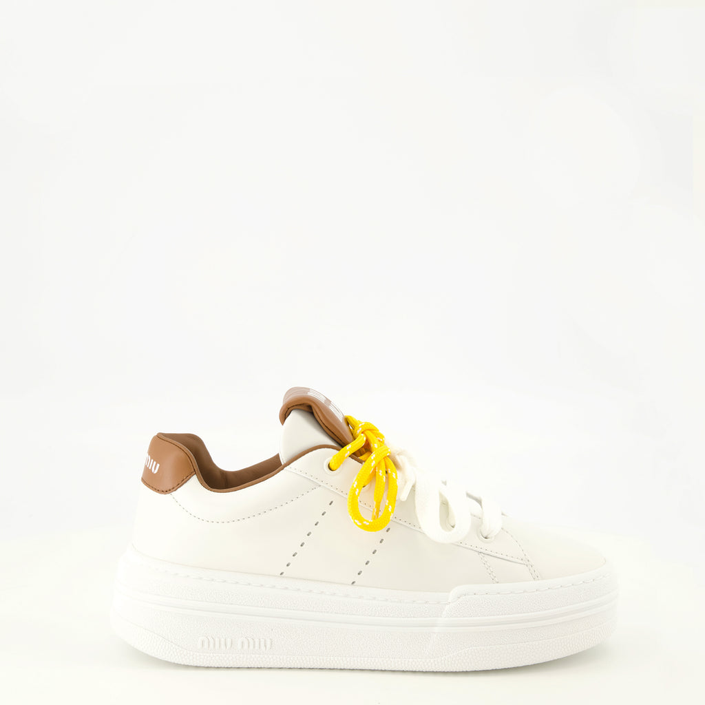 Baskets Baskets en cuir blanches Miu Miu Blanc Femme