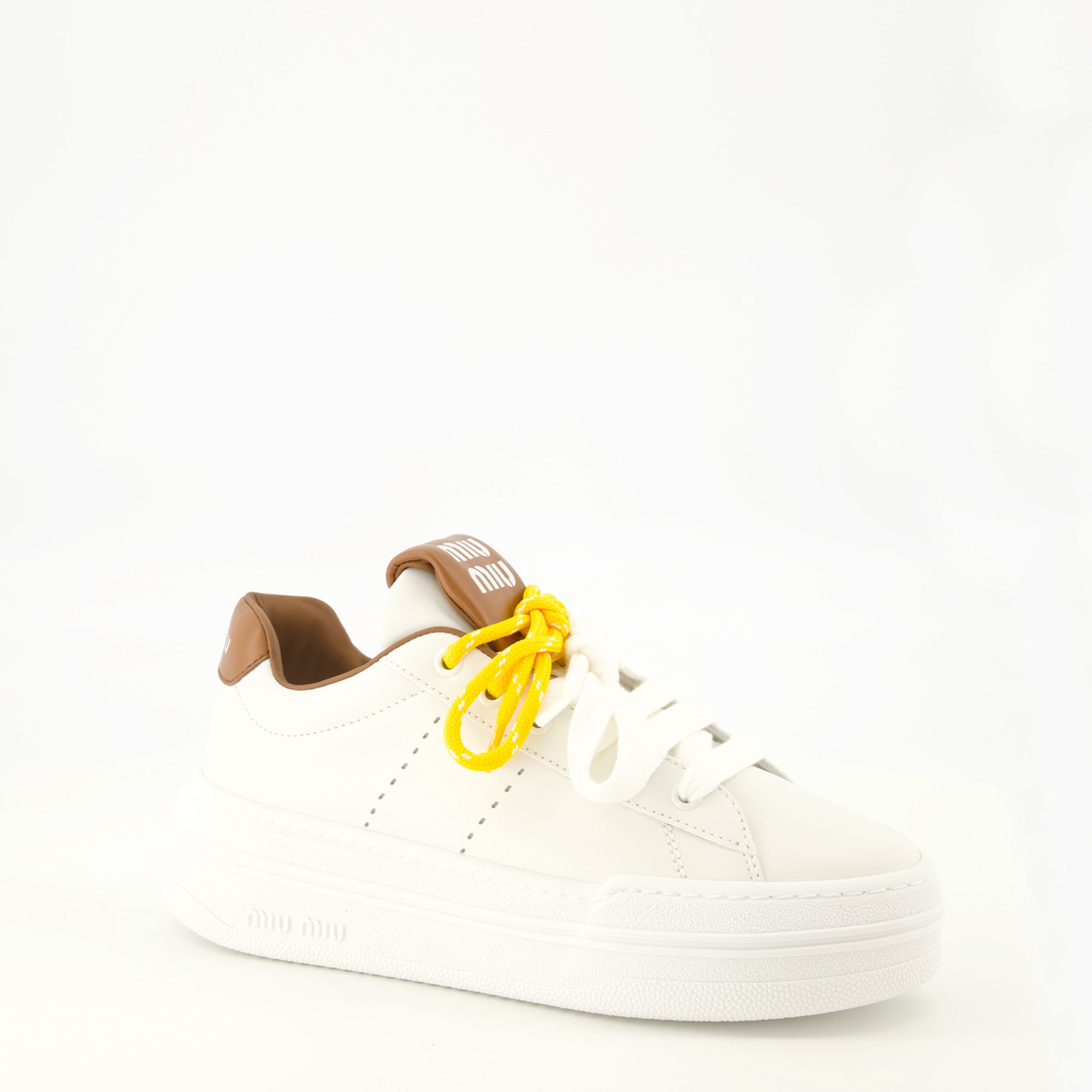Baskets Baskets en cuir blanches Miu Miu Blanc Femme
