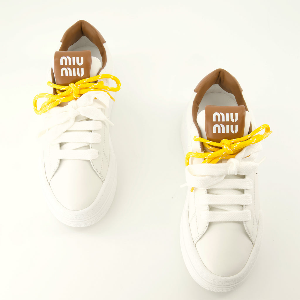Baskets Baskets en cuir blanches Miu Miu Blanc Femme
