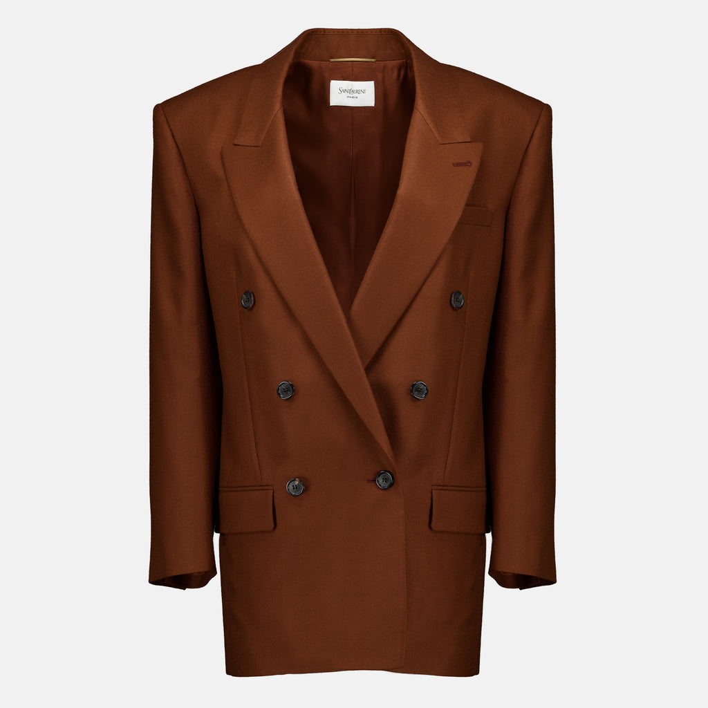 Vestes Brauner Cashmere Blazer Saint Laurent Marron Femme
