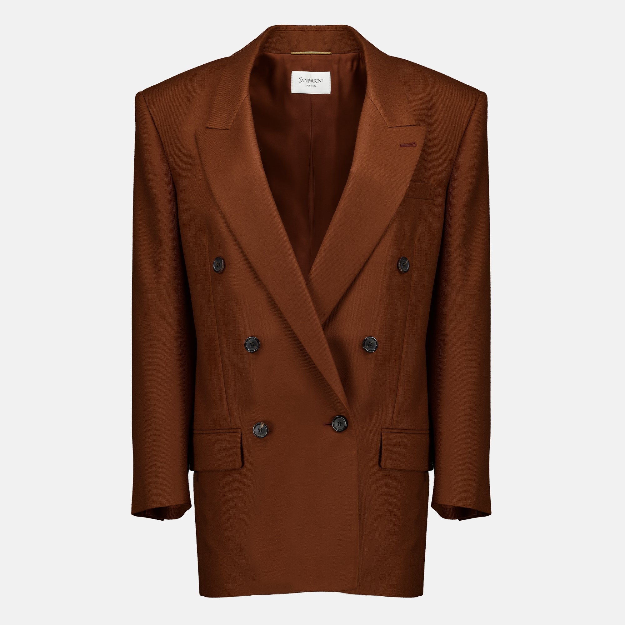 Vestes 브라운 캐시미어 블레이저 Saint Laurent Marron Femme