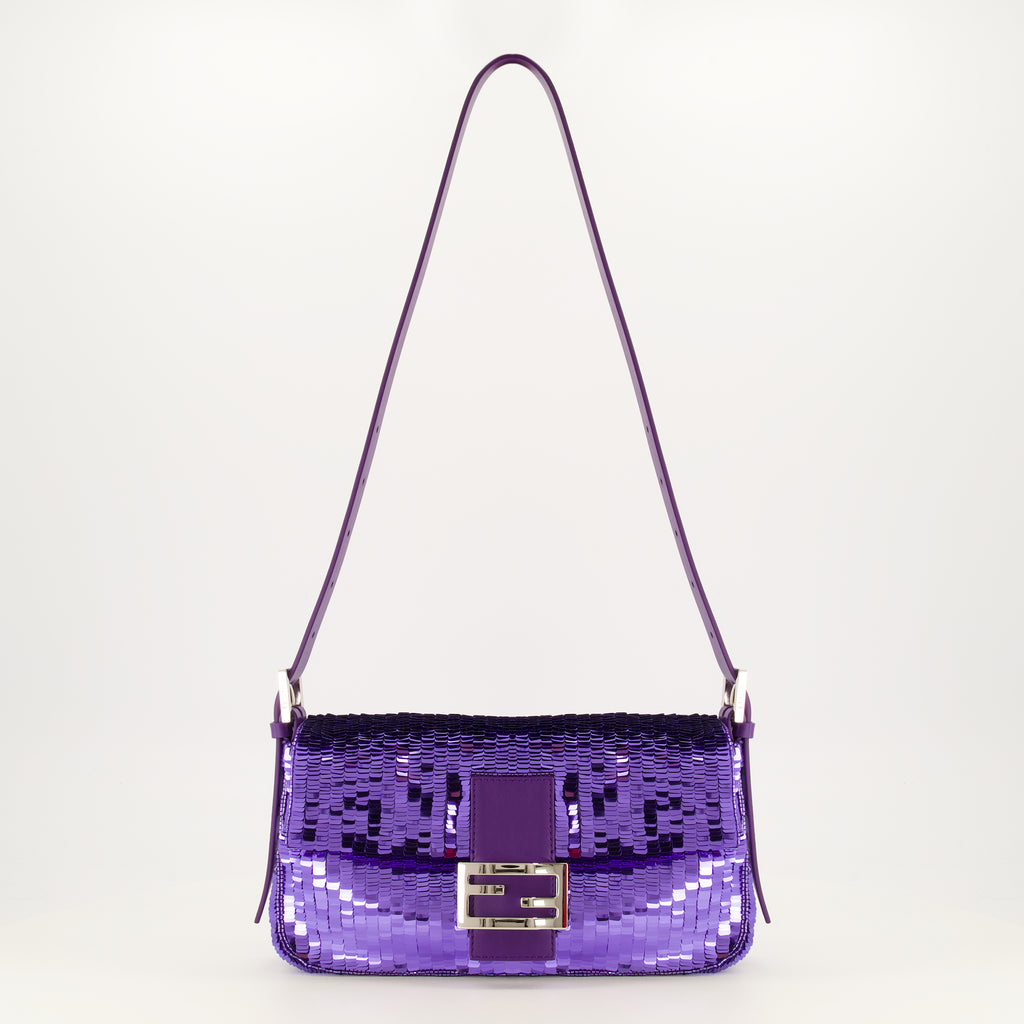 Sacs à main et épaule パープル シークイン バゲットバッグ Fendi Violet Femme
