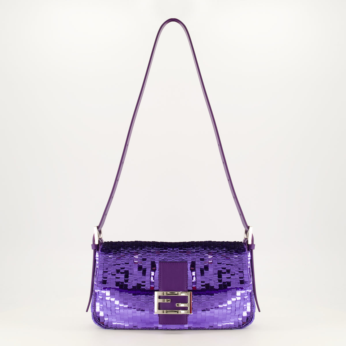 Sacs à main et épaule Borsa Baguette Viola con Paillettes Fendi Violet Femme
