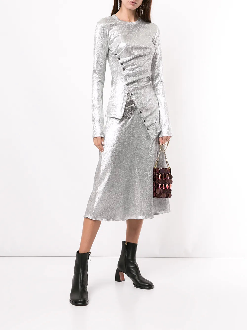 Tops Draped Lurex Top Rabanne Silver Femme