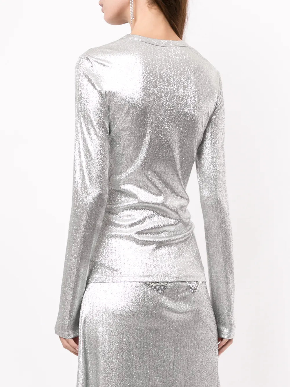 Tops Draped Lurex Top Rabanne Silver Femme