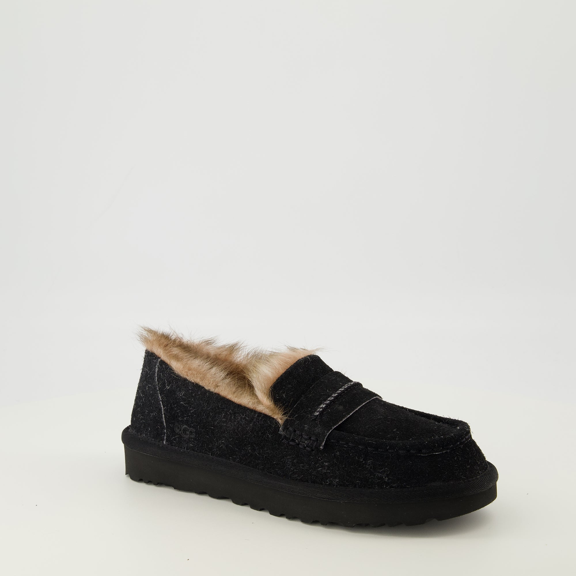 Image of the Ugg brand black Ellis loafers for Women - Spring-Summer 2026 - Three-quarter front right view