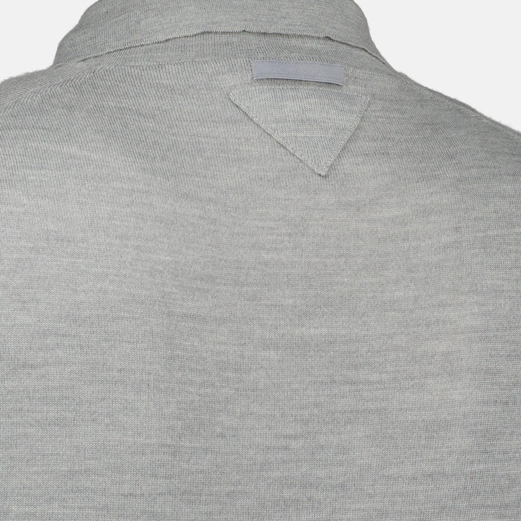 Image de l'article Polo en cachemire et soie de la marque Prada pour Homme - Saison Automne-Hiver 2025 - Vue détaillée_7