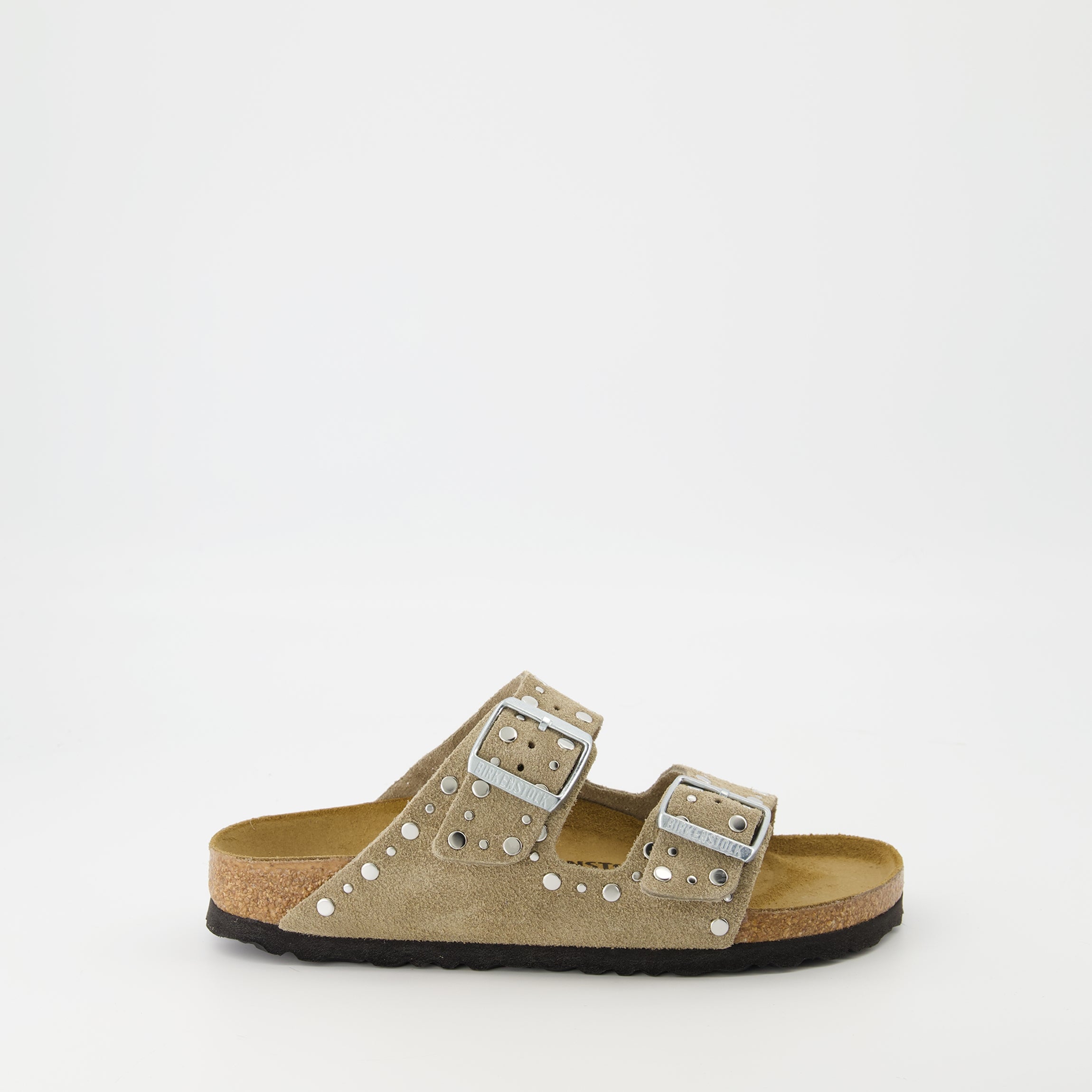 Chaussures ouvertes Arizona Rivet Sandals Birkenstock Beige Femme