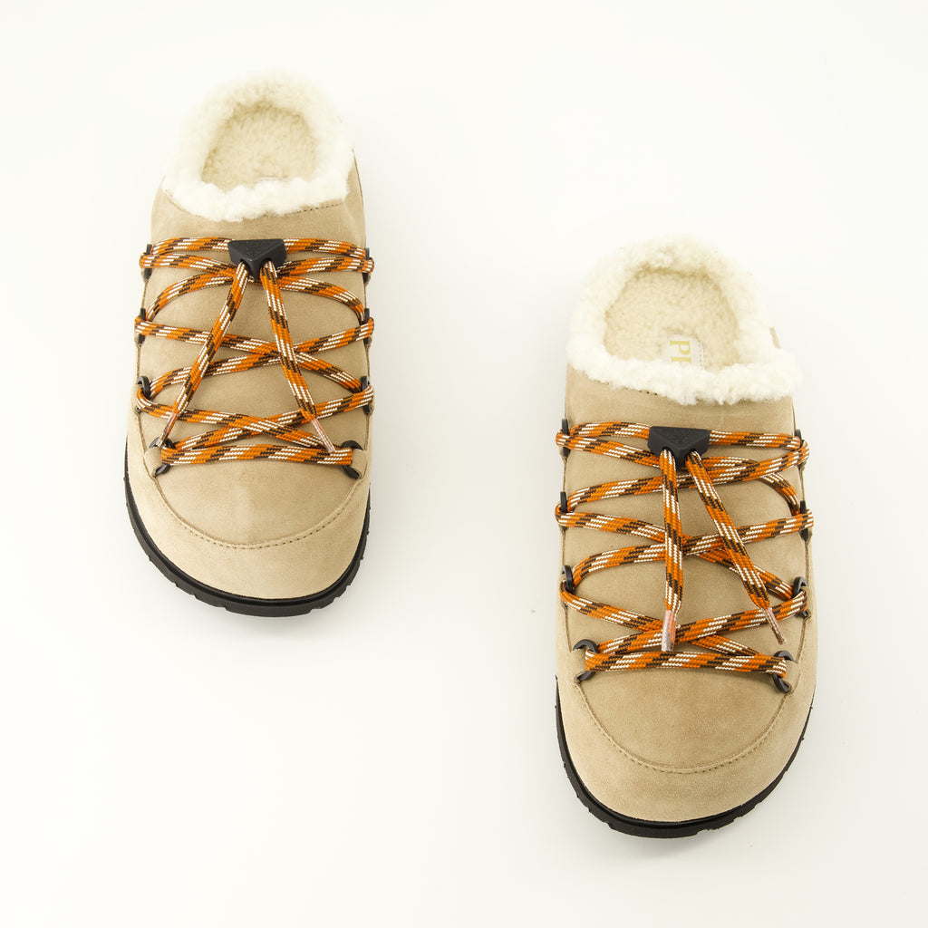 Chaussures ouvertes Mules à fourrure beige Prada Beige Femme