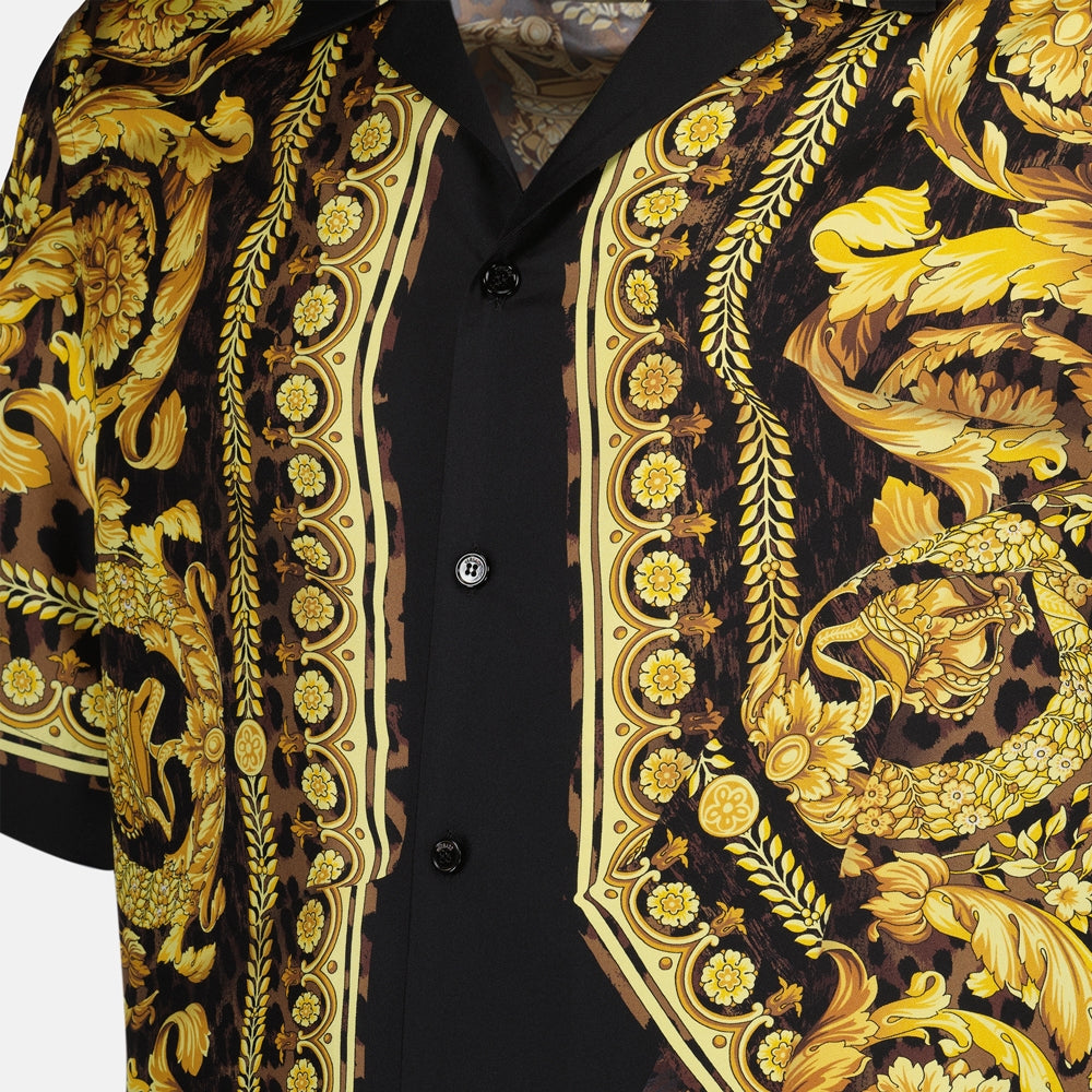 Hemden Chemise en soie Barocco Versace Gelb Homme