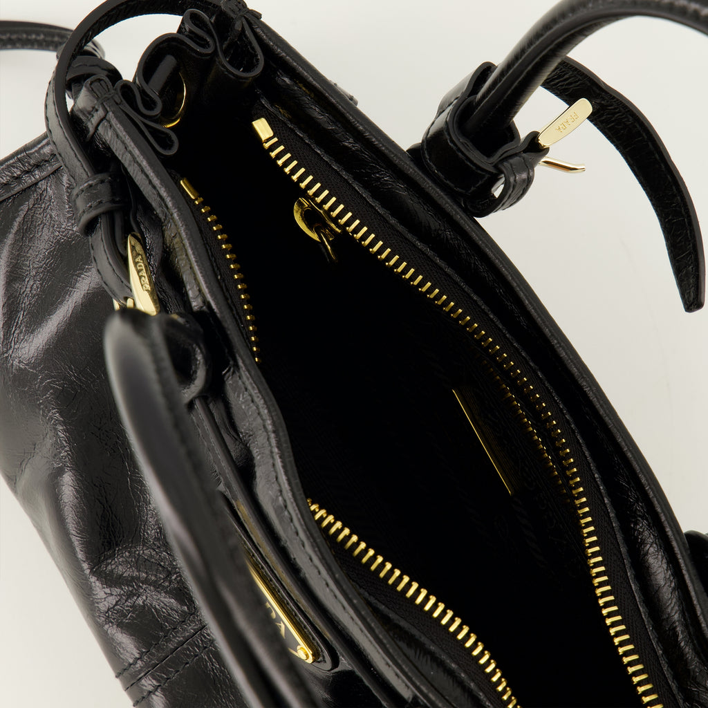 Sacs à main et épaule ミニボニー レザー バッグ ブラック Prada Noir Femme