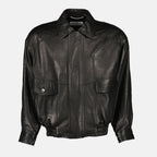Bild der Saint Laurent Leder-Bomberjacke für Herren - Herbst-Winter 2025 - Vorderansicht