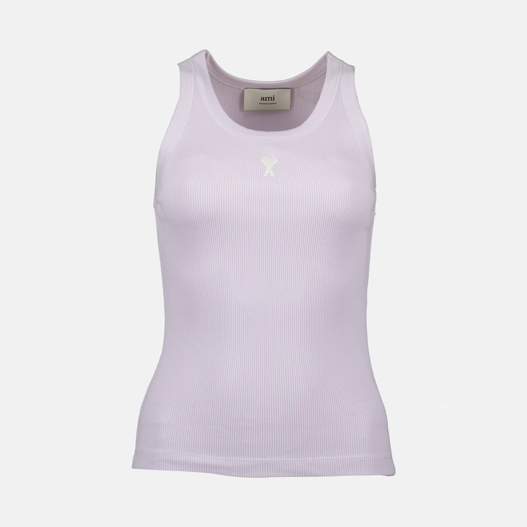 Tops Débardeur côtélé Ami PARIS Violet Femme