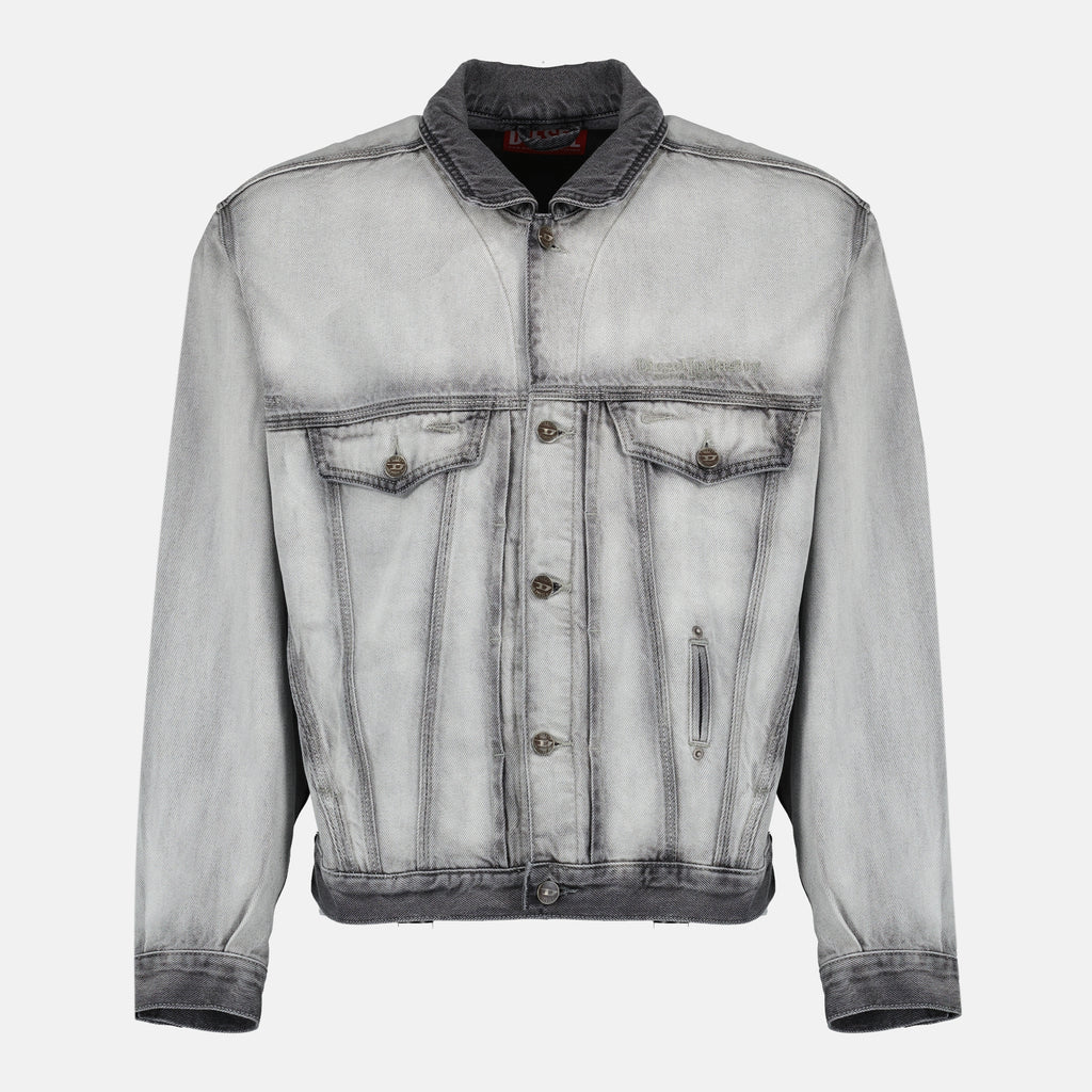 Image de l'article Veste en denim D-Denver gris de la marque Diesel pour Unisex - Saison Printemps-Été 2026 - Vue de Face