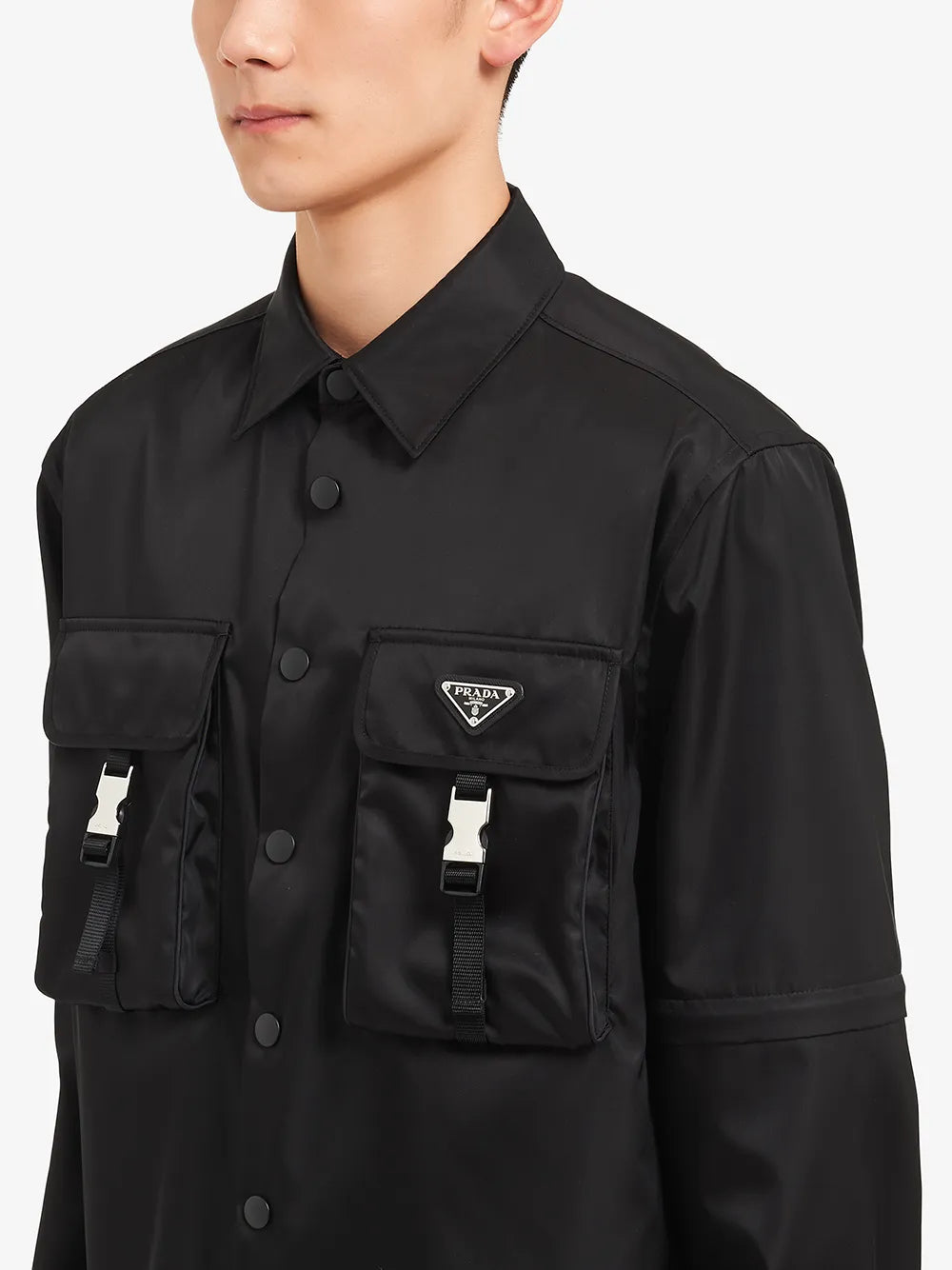Camicie Camicia in Re-Nylon Prada Nero Homme