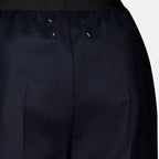 Pantalons 스트레이트 네이비 울 바지 Mm6 Bleu foncé Femme