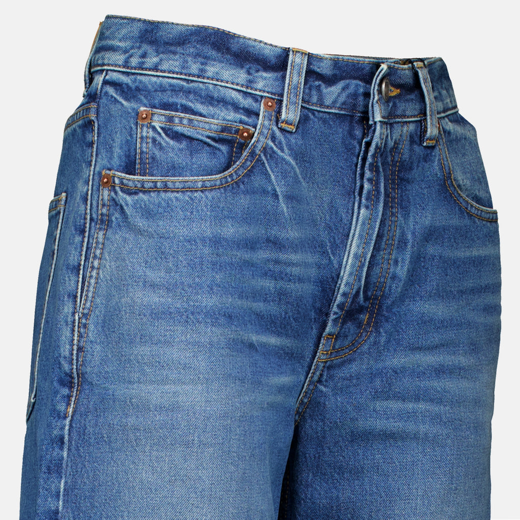 Pantalons 90er Baggy Jeans in Blauem Denim Saint Laurent Bleu Femme