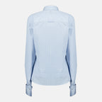 Image de l'article Chemise Jabot bleu ajustée de la marque Ami PARIS pour Femme - Saison Printemps-Été 2026 - Vue de Dos