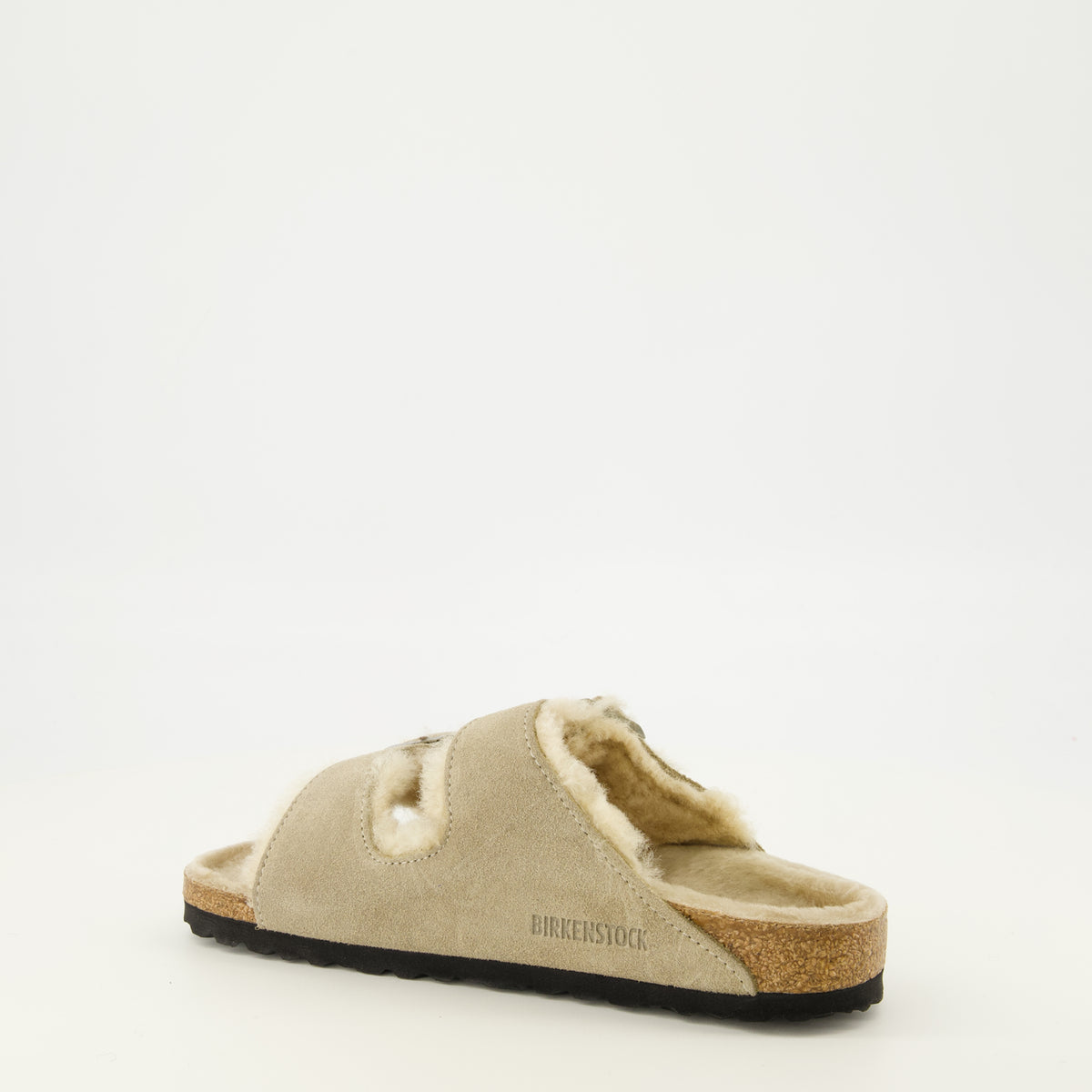 Chaussures ouvertes 베이지 퍼 아리조나 샌들 Birkenstock Beige Unisexe