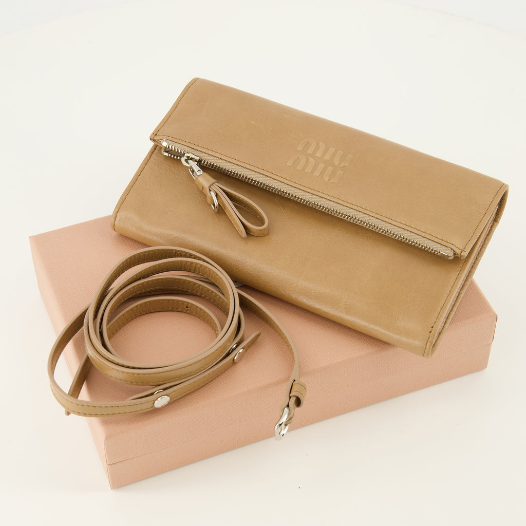 Petite maroquinerie Portefeuilles en cuir marron Miu Miu Marron Femme