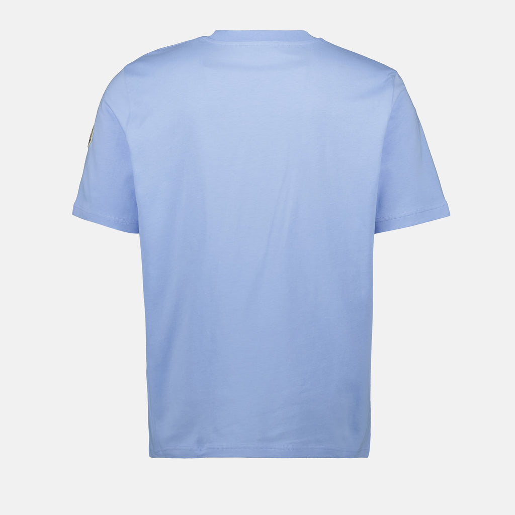 T-shirts T-shirt à logo brodé Moncler Bleu Homme
