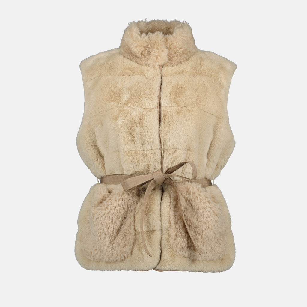 Vestes Giacca Senza Maniche Joui Moncler Beige Femme