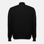 Imagen del cárdigan con cremallera de algodón negro de Moncler para Hombre - Temporada Primavera-Verano 2026 - Vista trasera