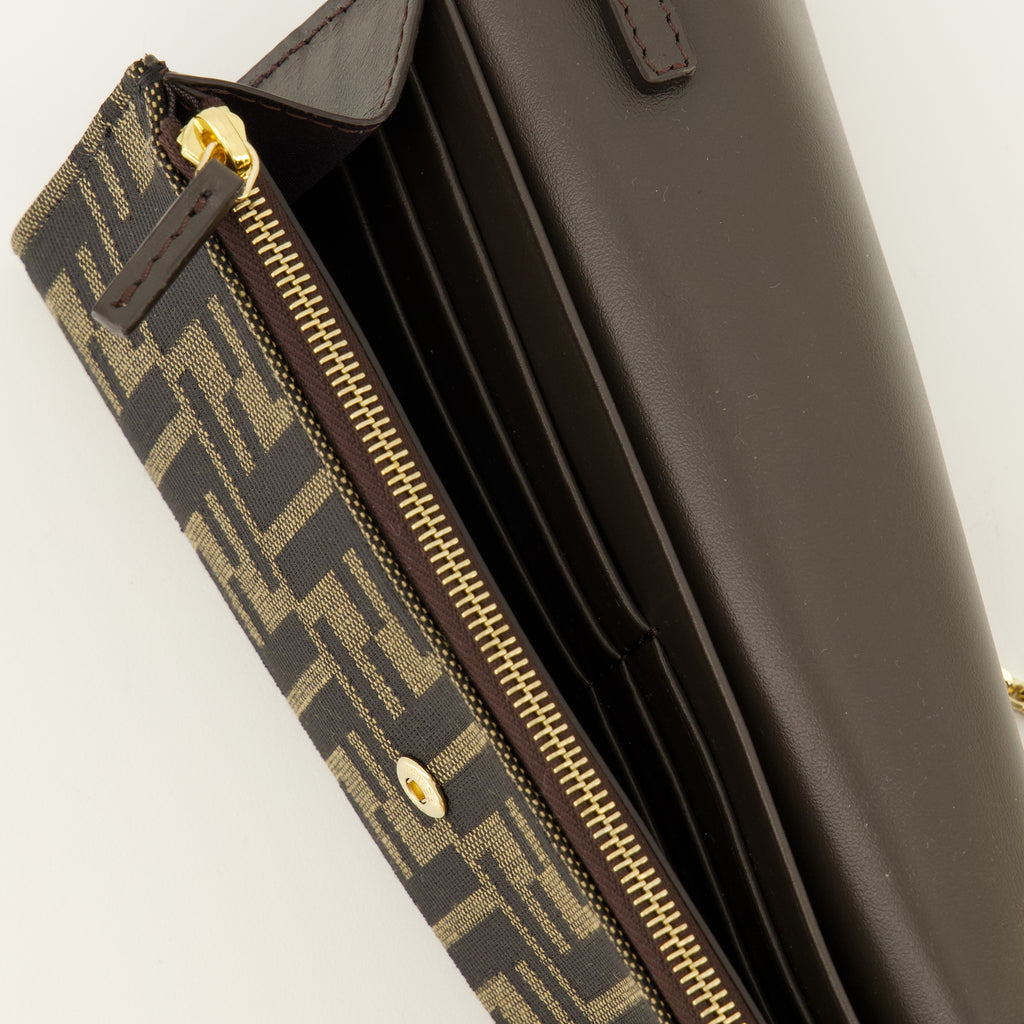 Petite maroquinerie Cartera FF Chain Fendi Marron Femme