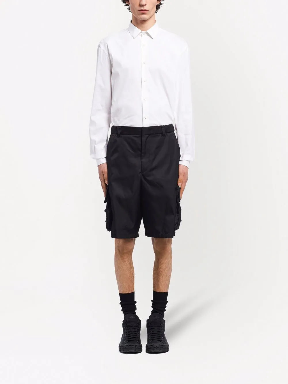 Shorts Short cargo in Re-Nylon Prada Black Man