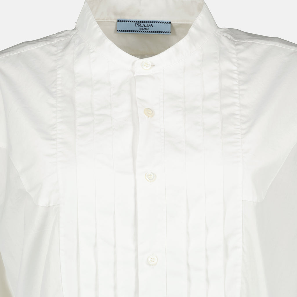 Chemises Chemise blanche en coton Prada Blanc Femme