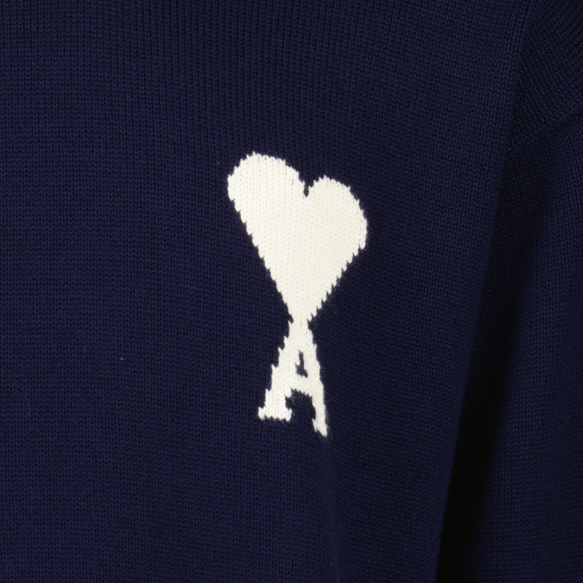 Image de l'article Pull AMI de coeur bleu marine de la marque Ami PARIS pour Unisex - Saison Printemps-Été 2026 - Vue détaillée_2
