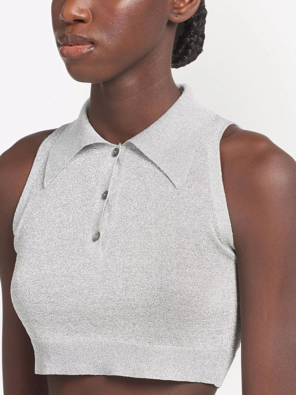 Tops Crop-top en lurex Prada Argenté Femme
