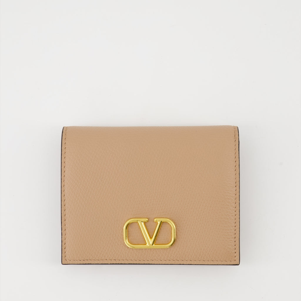 Petite maroquinerie Portefeuille VLogo Signature Valentino Garavani Beige Femme