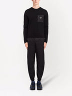 Knitwear Wool and Re-Nylon Sweater Prada Black Homme
